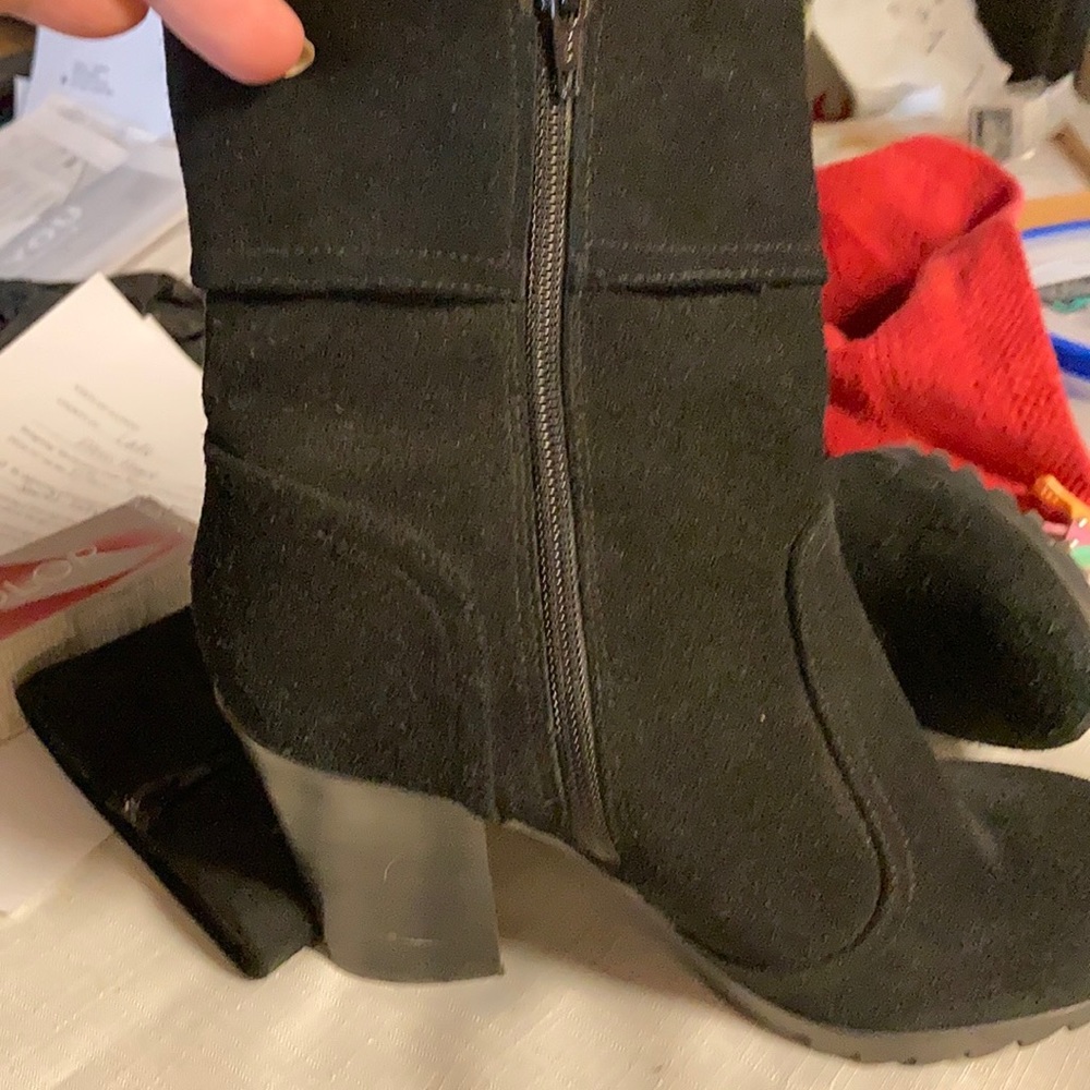 Black suede ankle boots